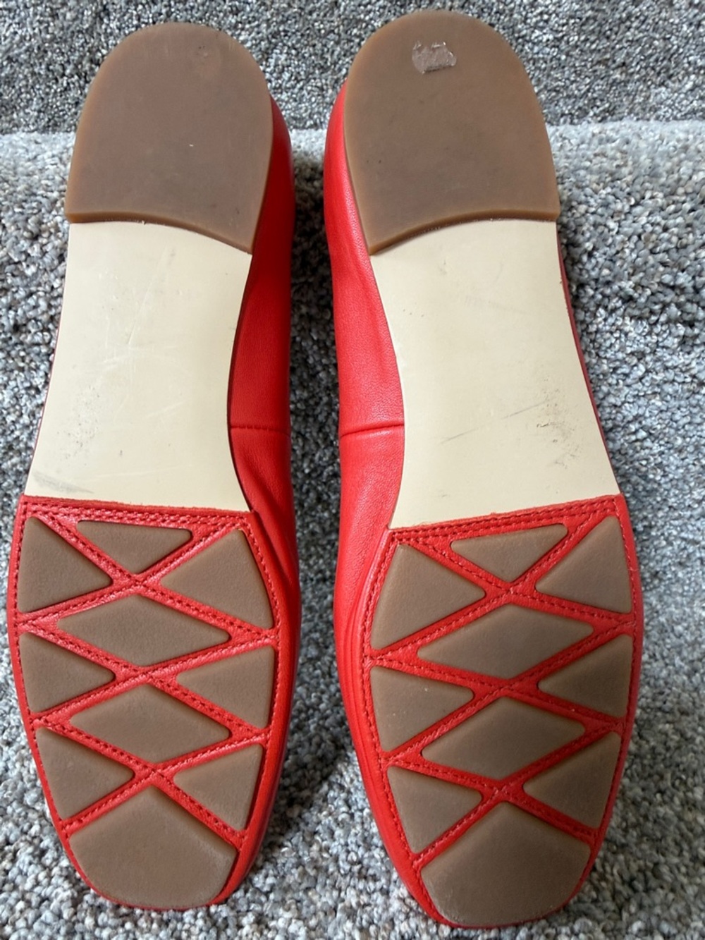 Tory Burch Orange/Red Leather Bow Ballet Flats - Picture 7 of 8
